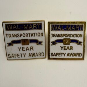 Wal-Mart Transportation Safety Award Pin Years‎ 1, 2, 3,4 Enamel Lapel 4 Lot